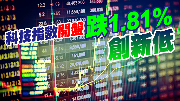 恒生指數低開180點 中國恒大開盤跌8.3%