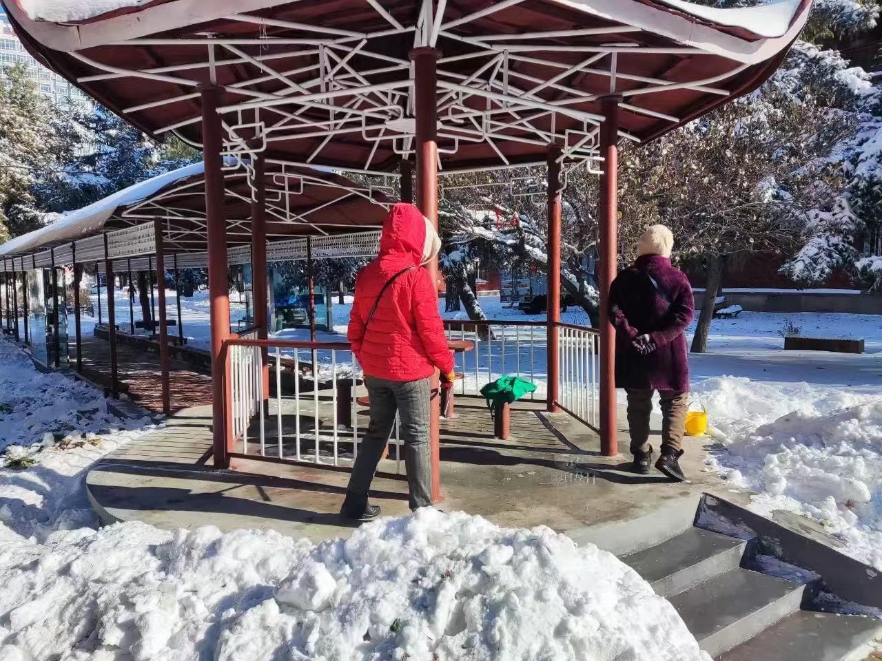 哈市香坊區大慶路街道新時代文明實踐所開展清冰雪行動