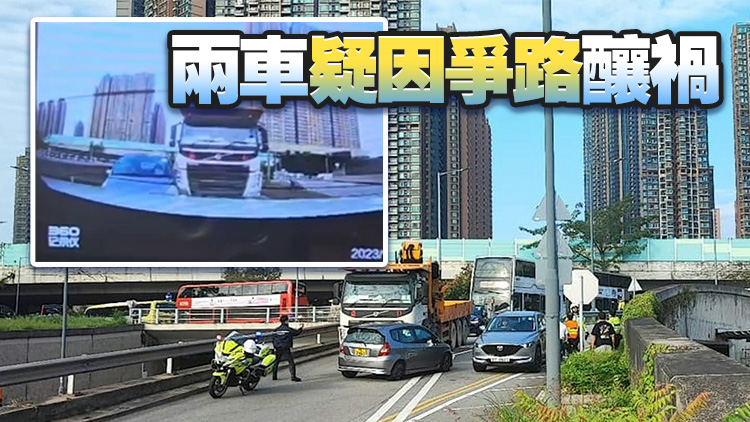 元朗私家車與吊臂車相撞至調頭逆線 司機受傷送院