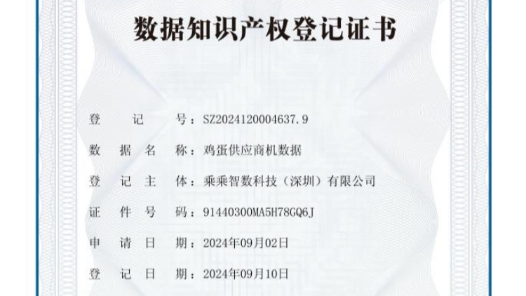 深圳發放首批國家知識產權局制數據知識產權登記證書