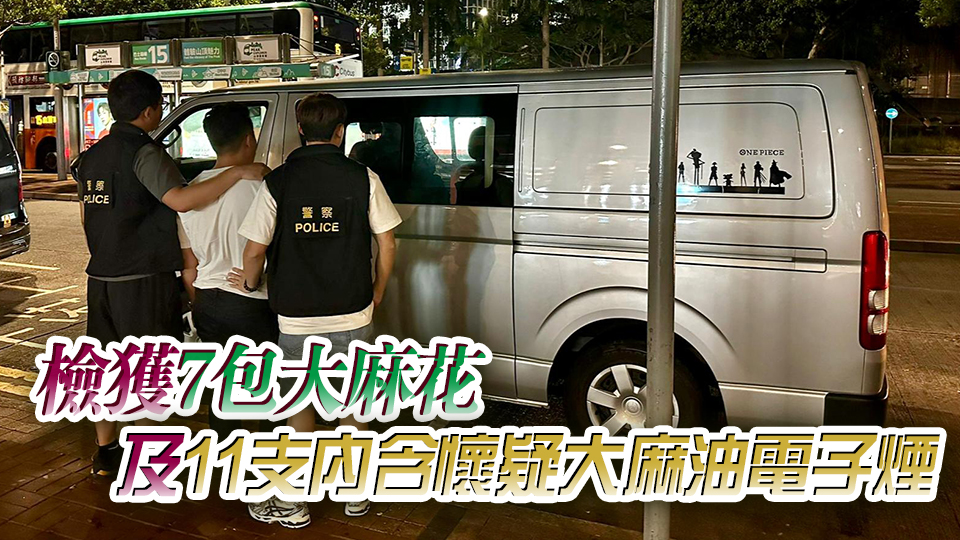 警中環截毒品快餐車 拘一男檢3萬元毒品