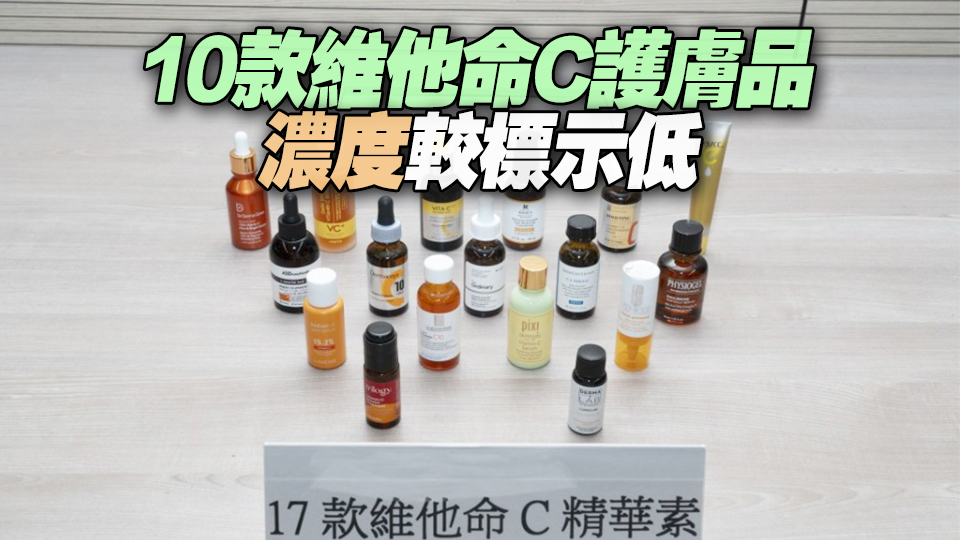 消委會：17款維他命C護膚品 1款完全未測出有關物質