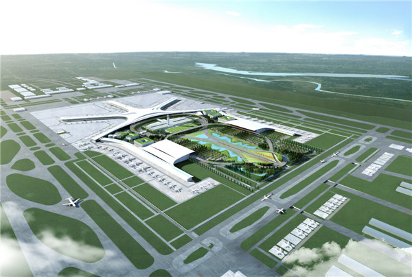 正在建设的青岛胶东国际机场,航站楼即将实现"闭水",屋面钢结构基本